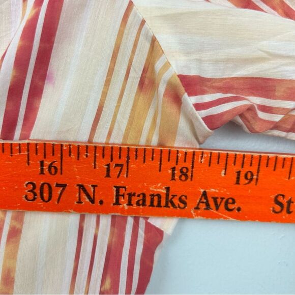 Naracamicie Striped Pink and Yellow Tie-Dye Wrinkle Button-Up Shirt Sz III or 6 - Picture 8 of 13